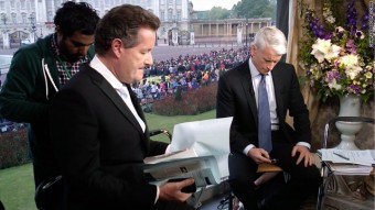 Piers Morgan & Anderson Cooper at Buckingham Palace CNN bureau