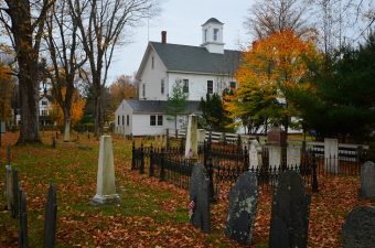 Church and graveyard in Hopkinton NH