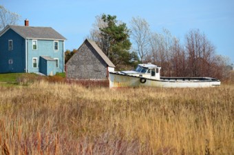 house, barn and boat, west coast PEI