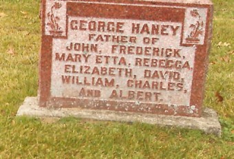 Dr. Haney's gravestone, Jackson Cemetery
