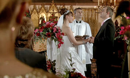 Becky watches as Steve and Tracy pronounced wed