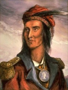 Painting by Lossing of what Tecumseh may have looked like ca 1868