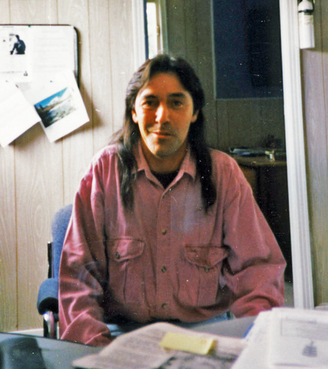 Tony John in Glenwood Band office 1997