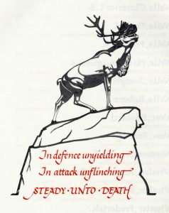 "In defence unyielding, in attack unflinching, steady unto death" caribou monument image p 130 Book of Remembrance