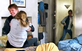 lee and sarah fight as david bursts in