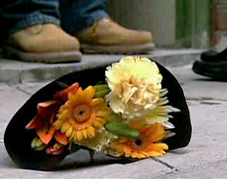 flowers dropped to street