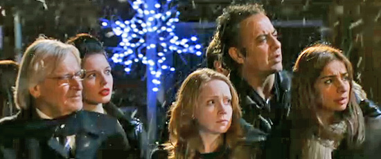 Ken Rosie Claire Sunita Dev watching Tracy's arrival